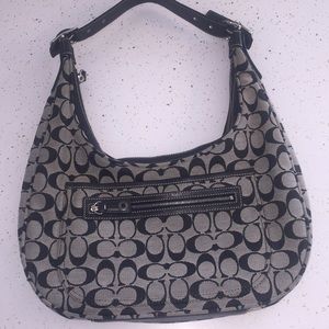 Coach Black/White Signature Print Purse